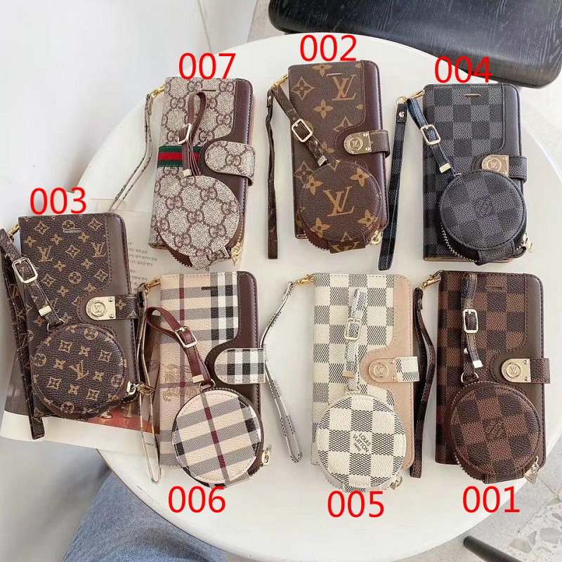 GUCCI LV BURBERRY ブランド Iphone 14 Pro Max/14 Plusケース 手帳型 バーバリー Galaxy S23/S23+/23ultraカバー レザー製 ルイヴィトン グッチ ストラップ付き Airpods 3/Proケース ビジネス風 アイフォン14プロ カバー レディース