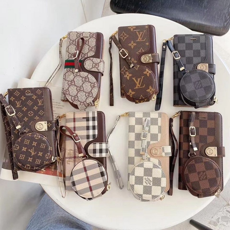 GUCCI LV BURBERRY ブランド Iphone 14 Pro Max/14 Plusケース 手帳型 バーバリー Galaxy S23/S23+Ultraカバー レザー製 ルイヴィトン グッチ ストラップ付き Airpods Pro2ケース アイフォン14カバー レディース