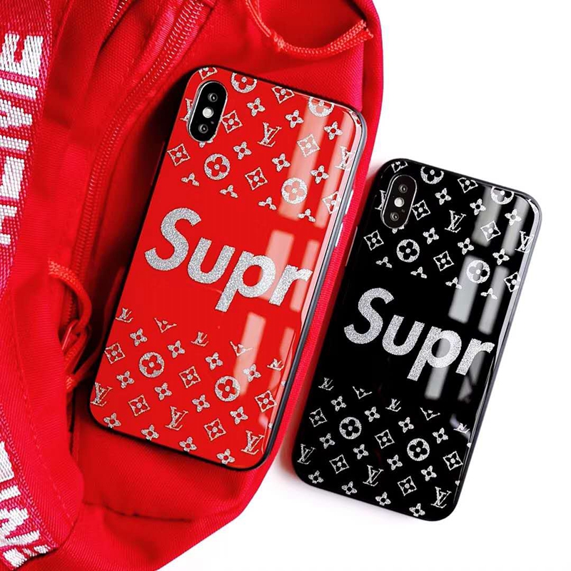 Supreme　LV コラボ Iphone13 pro/13mini/13 pro maxケース 鏡面ガラス galaxy note21