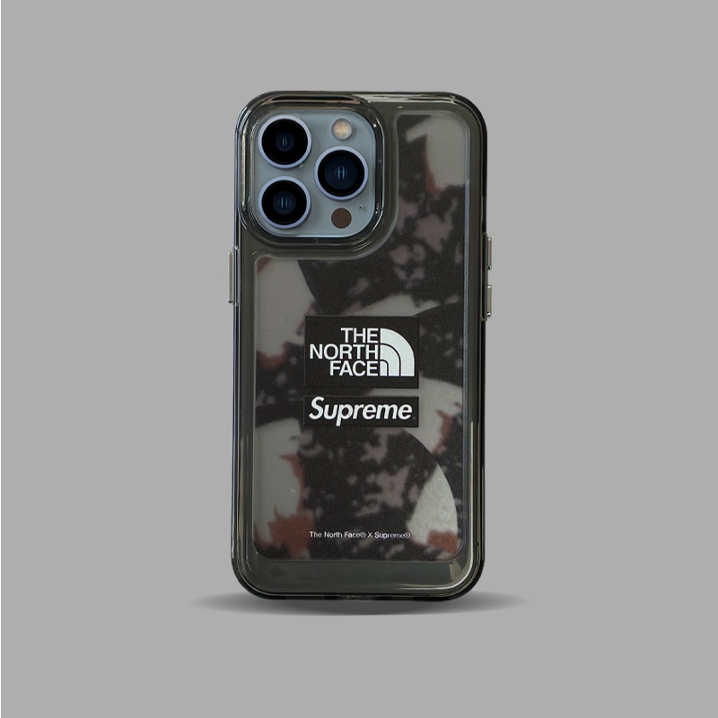 ザノースフェイスsupremeシュプリームコラボ ハイブランド アイフォン13 pro max miniケース シリコン クリア 芸能人男女