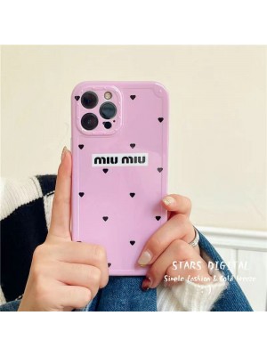 MiuMiu ミュウミュウ ブランド iPhone14/14 pro/14 pro max/14 plusケース 韓国風 ピンク色 ハード柄 ジャケット型  アイフォン14/13/12/11カバー 芸能人愛用 レディース