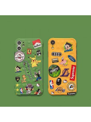 ディズニー シュプリーム Aape ブランド コラボ ピカチュウ iphone 13 pro/13 pro max/13 mini/12/11ケース ポケモン ガーフィールド パトリックスター 個性 コンバース かわいい 運動風 NBA 四角保護 面白い シリコンケース Supreme アイフォン13/12/11/se2/X/XS/XS/8/7カバー メンズ レディーズ