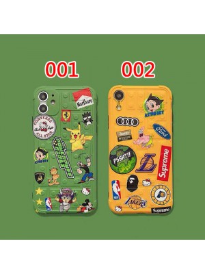 ディズニー シュプリーム Aape ブランド コラボ ピカチュウ iphone 13 pro/13 pro max/13 mini/12/11ケース ポケモン ガーフィールド パトリックスター 個性 コンバース かわいい 運動風 NBA 四角保護 面白い シリコンケース Supreme アイフォン13/12/11/se2/X/XS/XS/8/7カバー メンズ レディーズ