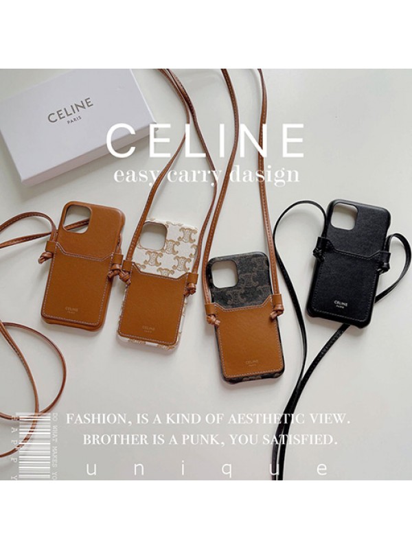 セリーヌ/CELINE ブランド iphone se3/13/13 pro/13 pro max/13 miniカバー 可愛い レザー ストランプ  カード収納 ジャケット型 セレブ愛用 アイフォンSE第3世代/13/12/11カバー レディース