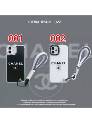 CHANEL/シャネル iPhone 13 pro/13 pro max/13 miniケース ブランド インスタ風 ストランプ付 クリアケース モノグラム ジャケット型 全面保護 シリコン アイフォン13/12/11/x/xs/xr/8/7カバー 黒白色 メンズ レディース