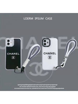 CHANEL/シャネル iPhone 13 pro/13 pro max/13 miniケース ブランド インスタ風 ストランプ付 クリアケース モノグラム ジャケット型 全面保護 シリコン アイフォン13/12/11/x/xs/xr/8/7カバー 黒白色 メンズ レディース