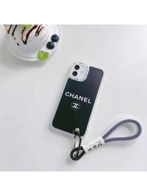 CHANEL/シャネル iPhone 13 pro/13 pro max/13 miniケース ブランド インスタ風 ストランプ付 クリアケース モノグラム ジャケット型 全面保護 シリコン アイフォン13/12/11/x/xs/xr/8/7カバー 黒白色 メンズ レディース
