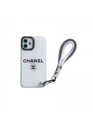 CHANEL/シャネル iPhone 13 pro/13 pro max/13 miniケース ブランド インスタ風 ストランプ付 クリアケース モノグラム ジャケット型 全面保護 シリコン アイフォン13/12/11/x/xs/xr/8/7カバー 黒白色 メンズ レディース