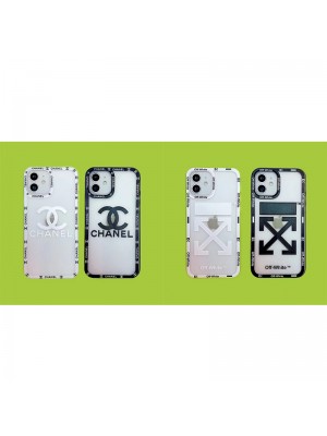 chanel/ シャネル オフホワイト/off-white ブランド iphone14/14 pro max/13 mini/14proケース モノグラム かわいい ジャケット型 取り外し クリアケース マット アイフォン14/14プロマックス/13ミニカバー 黒白色 ファッション メンズ レディース