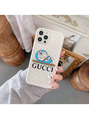 Gucci ブランド コラボ iphone13 pro/13 pro max/13 miniケース ガラス 個性 Doraemon グッチ ドラえもん ジャケット型 かわいい 花柄 スタイル アイフォン13/12/11/x/xs/xr/8/7ケース 激安 メンズ レディーズ 