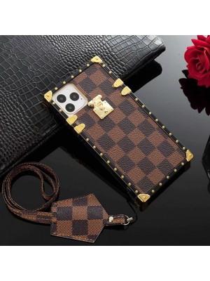 LV ブランド ルイヴィトン iphone 15/14/13 Pro/13 Pro Max/13 Miniケース トランク型 フレーム 革製 モノグラム ストラップ付き アイフォン15/14/13/12/11/X/XS/XR/8/7ケース 保護 メンズ レディーズ 