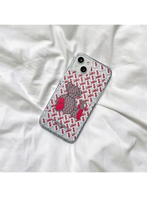 Burberry ブランド iphone13 pro/13 mini/13 pro maxケース バーバリー 熊柄 BURBERRY ジャケット型 クリアケース 経典 モノグラム ソフトケース 安い アイフォン13/12mini/12promaxカバー ファッション iphone 12/11/se2/x/xs/xr/8/7スマホケース 芸能人愛用 メンズ レディーズ