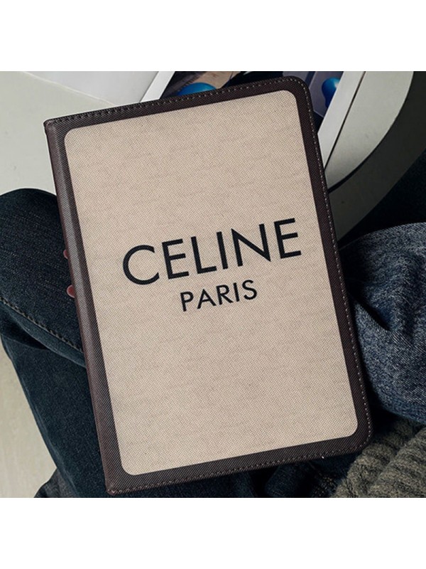 Celine/セリーヌ iPad Mini 6/9/Pro 2020/2021ケース ブランド アイポッド ミニ 6/9/2/3/4/5カバー 手帳型 第8/7世代ブレンド風Celineシンプル Ipad Air4/3/2 Pro 12.9 2020カバー スタンド付き 潮流 芸能人愛用 保護 メンズ レディーズ