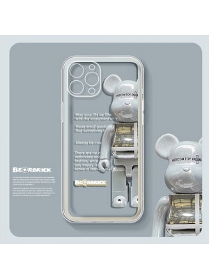 カウズ BE@RBRICK ブランド iphone 13pro/13mini/13pro maxケース 熊柄 KAWS クリアケース モノグラム ジャケット型 アイフォン13/12/11/x/8/7カバー ファッション メンズ レディーズ