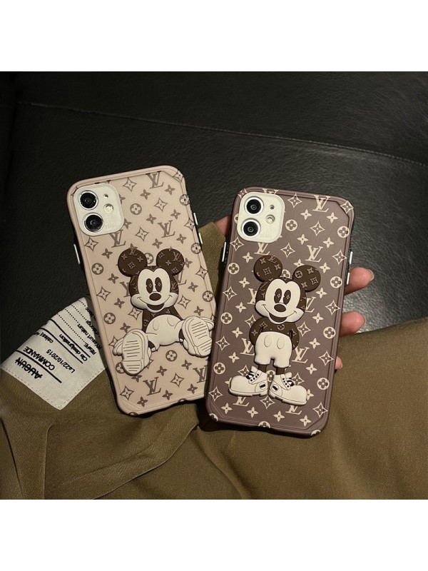 LV ルイヴィトン ディズニー コラボ ブランド iphone 14/13/13 pro/13 pro maxケース おしゃれ ミッキーマウス柄 モノグラム ジャケット型 経典 アイフォン14/13/12/11/x/xs/xr//8 plus/7 plusカバー 大人気 メンズ レディース