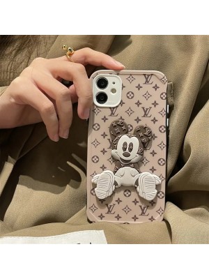 LV ルイヴィトン ディズニー コラボ ブランド iphone 14/13/13 pro/13 pro maxケース おしゃれ ミッキーマウス柄 モノグラム ジャケット型 経典 アイフォン14/13/12/11/x/xs/xr//8 plus/7 plusカバー 大人気 メンズ レディース