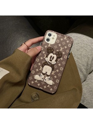 LV ルイヴィトン ディズニー コラボ ブランド iphone 14/13/13 pro/13 pro maxケース おしゃれ ミッキーマウス柄 モノグラム ジャケット型 経典 アイフォン14/13/12/11/x/xs/xr//8 plus/7 plusカバー 大人気 メンズ レディース