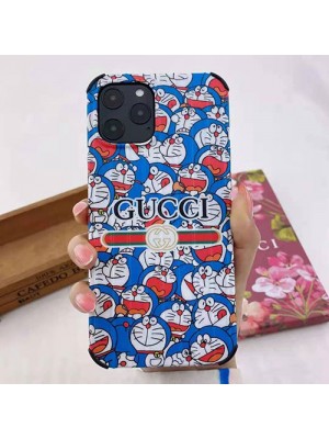 グッチ＆ドラえもん コラボ iphone 13/12s/12mini/12 pro maxケース ジャケット型 ブランド Gucci＆ Doraemon 贅沢風 四角保護 アイフォン11/11 pro/11 pro maxケース ins風 IPHONE X/XS/ XR/se2/8/7plusケース芸能人愛用 メンズ レディーズ 