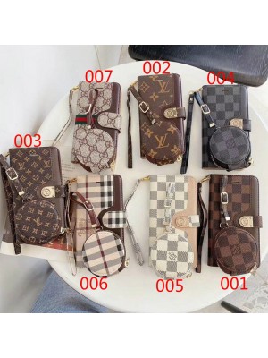 GUCCI LV BURBERRY ブランド iphone 14/14 pro/14 pro max/14 plus/se 第3世代ケース 手帳型 バーバリー galaxy S23/s23+/23ultra/note21カバー レザー製 ルイヴィトン グッチ ストラップ付き airpods 1/2/3/proケース ビジネス風 アイフォン13プロミニカバー レディース