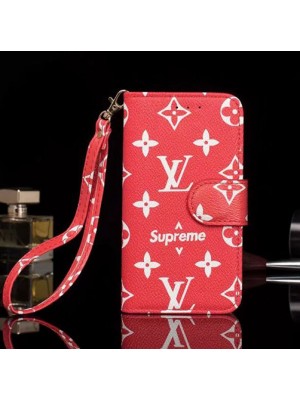 LV＆SUPREME コラボ ブランド iphone14/14 Pro/14 Pro Max/14 Plus/13 Miniカバー 手帳型 シュプリーム グッチ 高級感 ルイヴィトン 激安 iphone11/11pro max/se2カバー 通勤腕 ストラップ付き GUCCI ビジネス風 携帯ケース 芸能人愛用 メンズ レデイーズ コピー