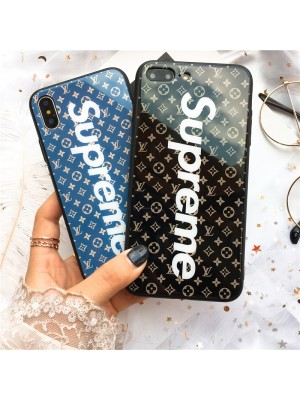 supreme lv コラボ ブランド iphone13/12s pro max mini/12 pro/12 pro max/12 miniケース 鏡面ガラス ジャケット型 Galaxy s21/s20/note 21/note20ケース シュプリーム＆ルイヴィトン XPERIA 1/10III/ACE IIカバー かわいい 2021 高級 人気 ファッション メンズ レディース