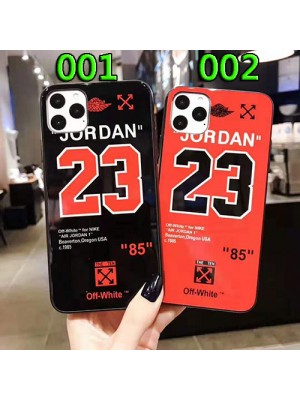 JORDAN/ジョーダン&オフホワイト/Off-white コラボ ハイブランド iphone13/13 mini/13 pro/13 pro maxケース オシャレ 個性 ガラス型 数字柄 モノグラム 潮流 メンズ レディース