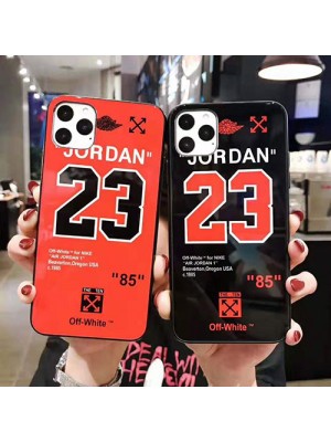 JORDAN/ジョーダン&オフホワイト/Off-white コラボ ハイブランド iphone13/13 mini/13 pro/13 pro maxケース オシャレ 個性 ガラス型 数字柄 モノグラム 潮流 メンズ レディース