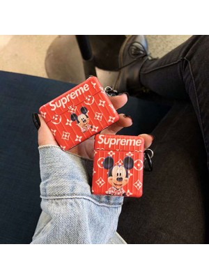 LV＆Supremeコラボ IPHONE13/12S/12/12pro/12pro maxケース ブランド ジャケット型 ルイヴィト＆シュプリーム Airpods proケース シリコン製 モノグラム 可愛いブランド disney ディズニーコラボ Air pods 3/2/1ケースブランド Air pods proケース 防塵 落下防止 メンズ レディーズ