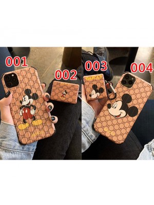 Gucci ＆Disney コラボ iphone se3/13/12/12/12pro/13pro maxケース 激安グッチ＆ディズニー ブランドファッション AirPods 1/2/proケース セレブ愛用 ジャケット型 iphone11/11pro maxケース 安いアイフォン12カバー女性向けバッグ型 ブランド Air pods proケース 防塵 落下防止セレブ愛用