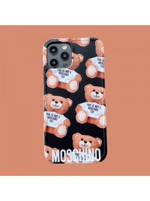 Moschino/モスキーノ ブランド iphone13 pro/13 pro max/13 miniケース 可愛い ジャケット型 シリコン製 アイフォン13/12/12 pro/12 mini/12 pro maxカバー 防塵 おまけつき キズ防止 iphone11/SE2/X/XS/XR/8/7カバーマホケース セレブ愛用 ファッション 男女通用