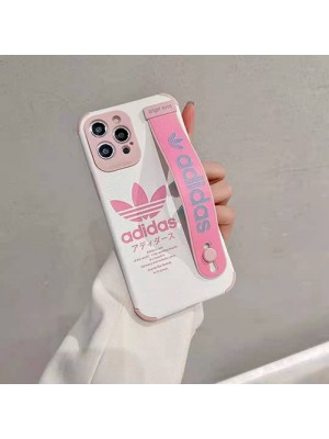 アディダス ハイブランド iPhone 13/12s/13 pro maxケース ジャケット型 ハンドバンド adidas トレフォイルロゴ ストランプ付き モノグラム adidas シンプル 全面保護 シリコン 頭掛け アイフォン13 mini/12/11/x/xs/xr/8/7スマホケース メンズ レディース