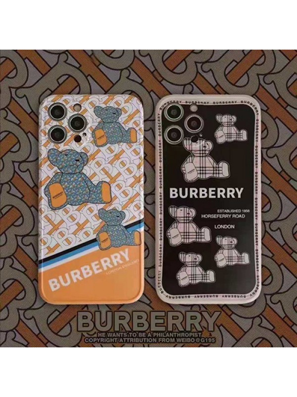 バーバリー ブランド iPhone 13/12s/13mini/13 pro maxケース 個性 BURBERRY 韓国風 人気熊柄 ジャケット型 経典 スタイル モノグラム 全面保護 芸能人愛用 アイフォン13/12S/13 Pro Max/13 Mini/12/11/x/8/7カバー ​メンズ レディース