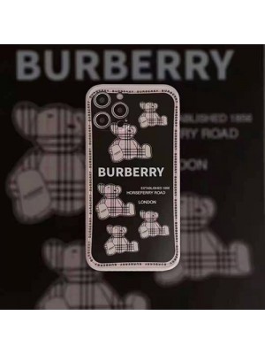 バーバリー ブランド iPhone 13/12s/13mini/13 pro maxケース 個性 BURBERRY 韓国風 人気熊柄 ジャケット型 経典 スタイル モノグラム 全面保護 芸能人愛用 アイフォン13/12S/13 Pro Max/13 Mini/12/11/x/8/7カバー ​メンズ レディース