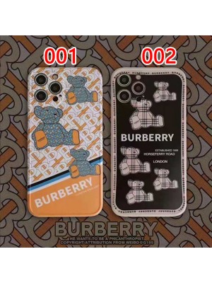 バーバリー ブランド iPhone 13/12s/13mini/13 pro maxケース 個性 BURBERRY 韓国風 人気熊柄 ジャケット型 経典 スタイル モノグラム 全面保護 芸能人愛用 アイフォン13/12S/13 Pro Max/13 Mini/12/11/x/8/7カバー ​メンズ レディース