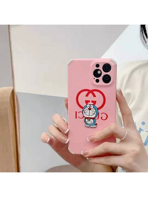 グッチ ドラえもん コラボ ブランド iPhone13/13 pro/13 pro max/13 miniケース キャラクター GG柄 シリコン製カバー Gucci x Doraemon スタイル ジャケット型  韓国風 アイフォン13/12s/11 pro max/xs/xr/x/8/7カバー レディース愛用