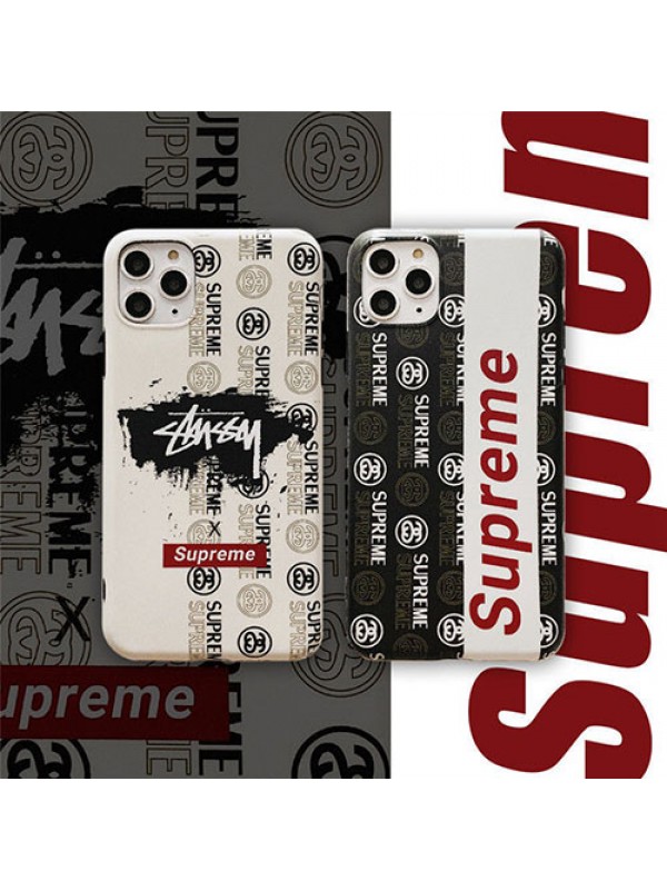 シュプリーム ステューシー コラボ iphone 13/13 pro/13 mini/13 pro maxケース 個性ガラス 潮流 ジャケット型 Stussy x Supreme ブランド モノグラム オシャレ 人気 アイフォン13プロ/13ミニケース ファッション メンズ レディース