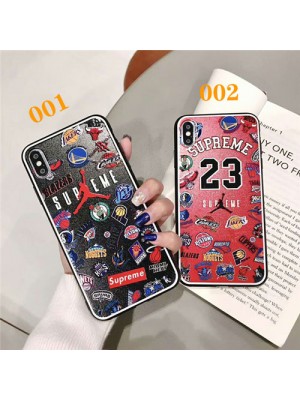 Supreme Jordan コラボ シュプリーム&ジョーダン ブランド iphone se 第3世代/13 pro/13 pro maxケース ジャケット型  NBAチーム スポーツ風 オシャレ 個性 アイフォンSE3/13/12/11/xr/xs/x/8/7カバー メンズ レディース