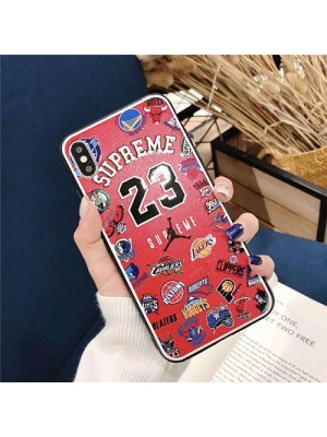 Supreme Jordan コラボ シュプリーム&ジョーダン ブランド iphone se 第3世代/13 pro/13 pro maxケース ジャケット型  NBAチーム スポーツ風 オシャレ 個性 アイフォンSE3/13/12/11/xr/xs/x/8/7カバー メンズ レディース