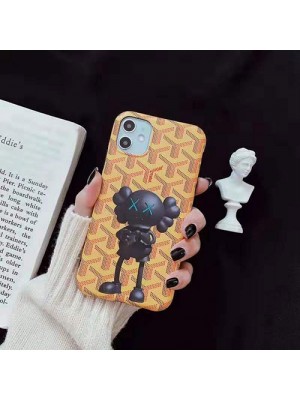 Goyard x カウズ ブランド コラボ iphone13 pro/13 pro max/13 miniケース 個性 ゴヤール kaws ジャケット型 お洒落 アイフォン13/13プロマックス/13ミニカバー パロディ風 ファッション メンズ レディース