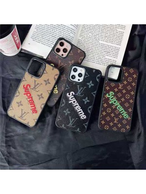 lv/ルイヴィトン Supreme コラボ iphone 13 pro/13 mini/13 pro maxケース ハイブランド  ナイキ/NIKE コラボ ジャケット型 モノグラム シュプリーム 人気レザー風 経典 メンズ アイフォン13/12pro maxカバー 激安 ファッション レディース