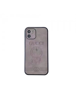 グッチ ドラえもん コラボ ブランド iphone 13 pro/13 pro max/13 miniケース 可愛い レザー製 Gucci&Doraemon キャラクター風 アイフォン13/12 pro/12 pro max/11/xr/xs/x/8/7カバー 耐衝撃 シンプル メンズ レディース