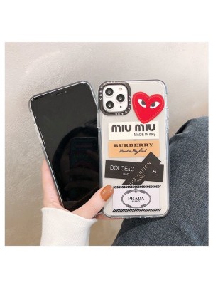 MIUMIU ブランド iphone 14/14 pro/14 pro max/13 miniケース ミュウミュウ モノグラム CDG ハート柄 LV クリアケース iPhone 12 pro/12 pro maxスマホケース Burberry D&G Prada ジャケット型 芸能人愛用 耐衝撃 アイフォン12/11/SE2/x/xs/xr/8/7カバー レディース