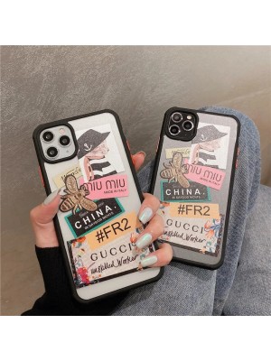 ミュウミュウ/MIUMIU ブランド iphone 13 pro/13 pro max/13 miniケース 蜂柄 ラベル型 グッチ/GUCCI キャプテン猫 シリコン 花柄 クリアケース アイフォン13/12/11/x/xs/xr/8/7/6カバー メンズ レディース