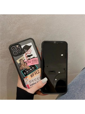 ミュウミュウ/MIUMIU ブランド iphone 13 pro/13 pro max/13 miniケース 蜂柄 ラベル型 グッチ/GUCCI キャプテン猫 シリコン 花柄 クリアケース アイフォン13/12/11/x/xs/xr/8/7/6カバー メンズ レディース