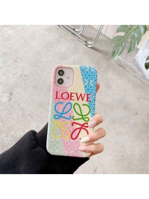 LOEWE ロエベ ブランド iphone13 pro/13 pro max/13 miniケース 韓国風 レザー 彩色 高級感 皮質 モノグラム シンプル アイフォン13/12 mini/12 pro/11/xr/xs/x/8/7/6ケース 芸能人愛用 ファッション メンズ レディース