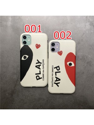 CDG ブランド iphone13/13pro/13pro max/13miniケース コムデギャルソン 格好良い iphone12/12pro/12pro max/12miniケース 心目柄 モノグラム COMME des GARCONS 川久保玲 おまけつき アイフォン13/12/11/x/xr/xs/8/7/se2カバー ファッション カップル 大人気 メンズ レディース