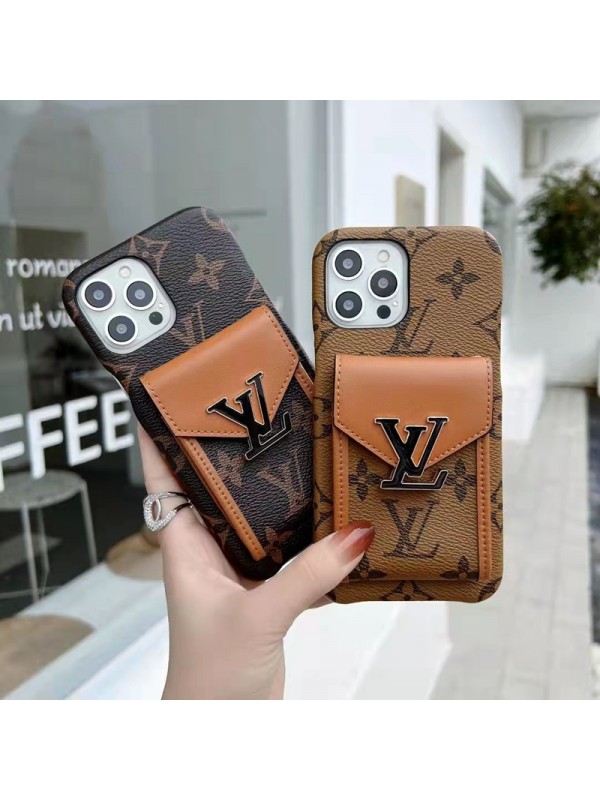 LV/ルイヴィトン ブランド  iphone 13/13 pro/13 pro max/12/11ケース オシャレ レザー製 モノグラム カード収納 収納バッグ アイフォン13/12/11ケース 大人気 メンズ レディーズ