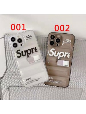シュプリーム Supreme ブランド  Iphone 13/13 Pro/13 Pro Maxケース 可愛い クリア ジャケット型 モノグラム アイフォン13/12/11/X/XS/XR/8+/7+カバー 四角保護 メンズ レディース
