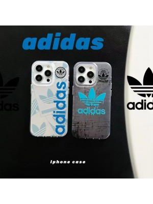 アディダス ブランド ADIDAS iphone14Pro max/14Pro/14ケース 韓国風  モノグラム キャンバス アイフォン14プロマックス/13/12/11カバー モノグラム ジャケット型 レディース