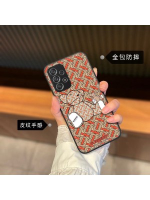 BURBERRY ブランド Galaxy S23/S23+/S23 Plus/S23 Ultra/A54 5Gケース 韓国風 バーバリー 熊 スマホケース 薄型 軽量 定番柄 ギャラクシーs23/s23プラス/s23ウルトラ/a54 5gカバー 全面保護 メンズ レディース